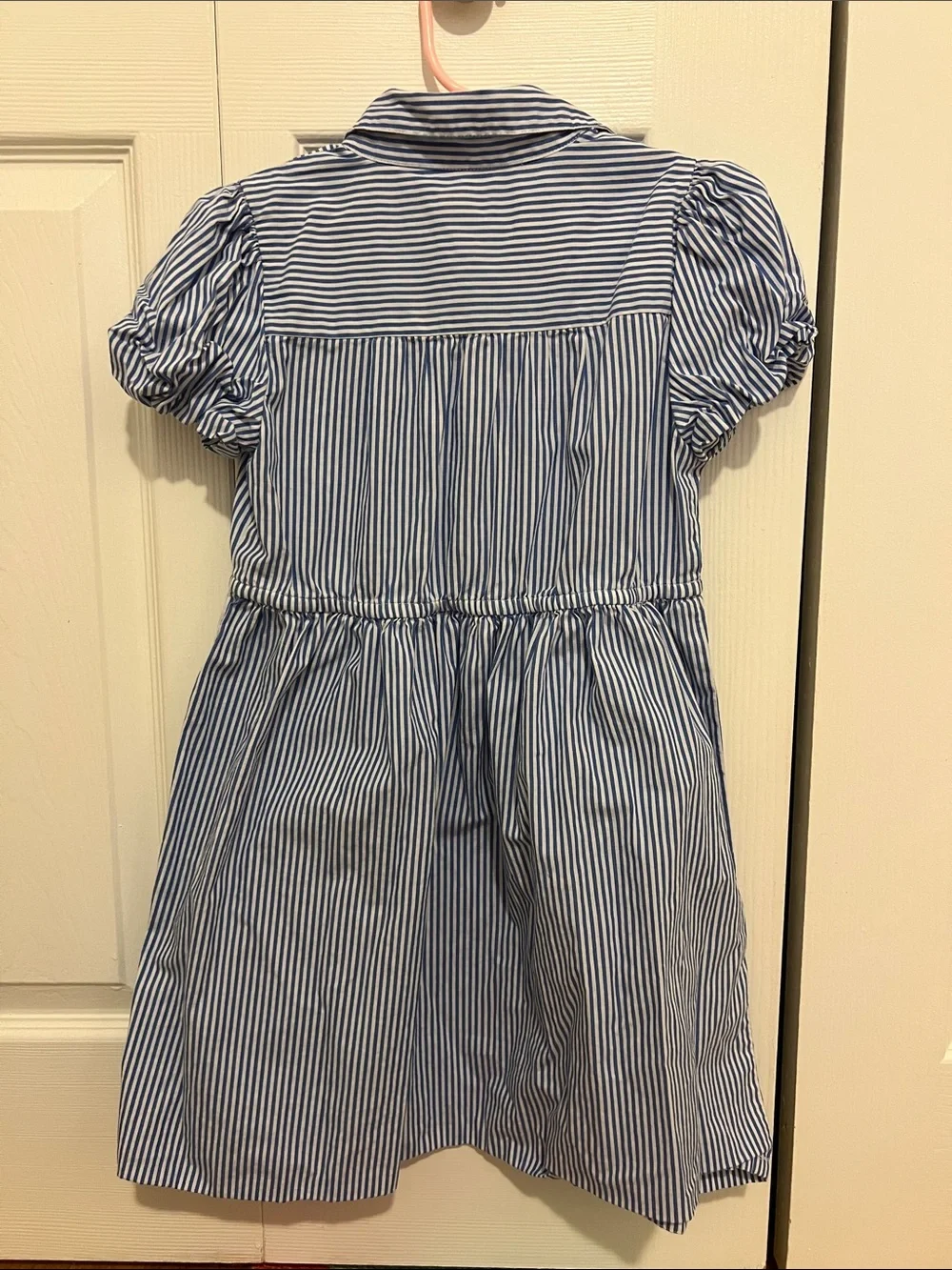 Crewcuts Blue and White Striped Cotton Shirt Dress